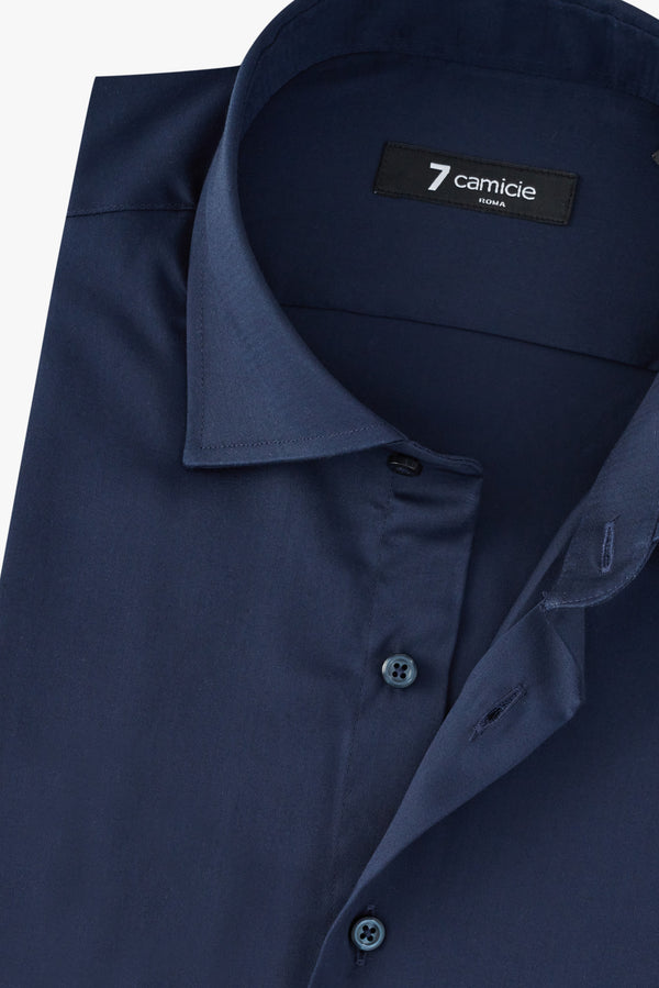 Firenze Essentials Satin Man Shirt Blue