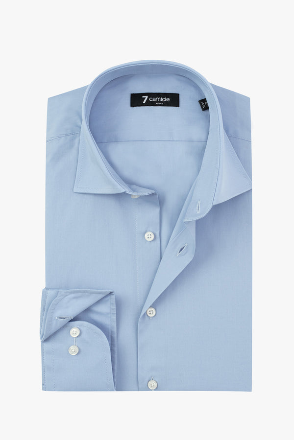 Firenze Essential Herren Hemd Poplin Stretch Hellblau