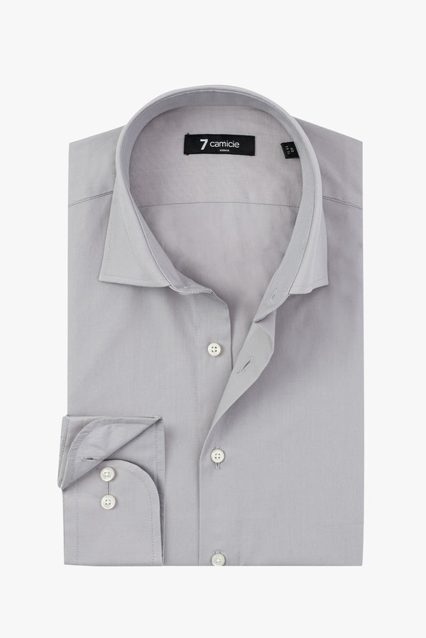 Firenze Herren Hemd Poplin Stretch Grau