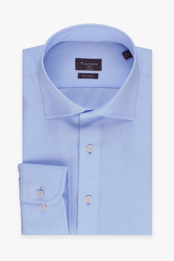 Firenze Essential Twill Man Shirt Light Blue Non Iron