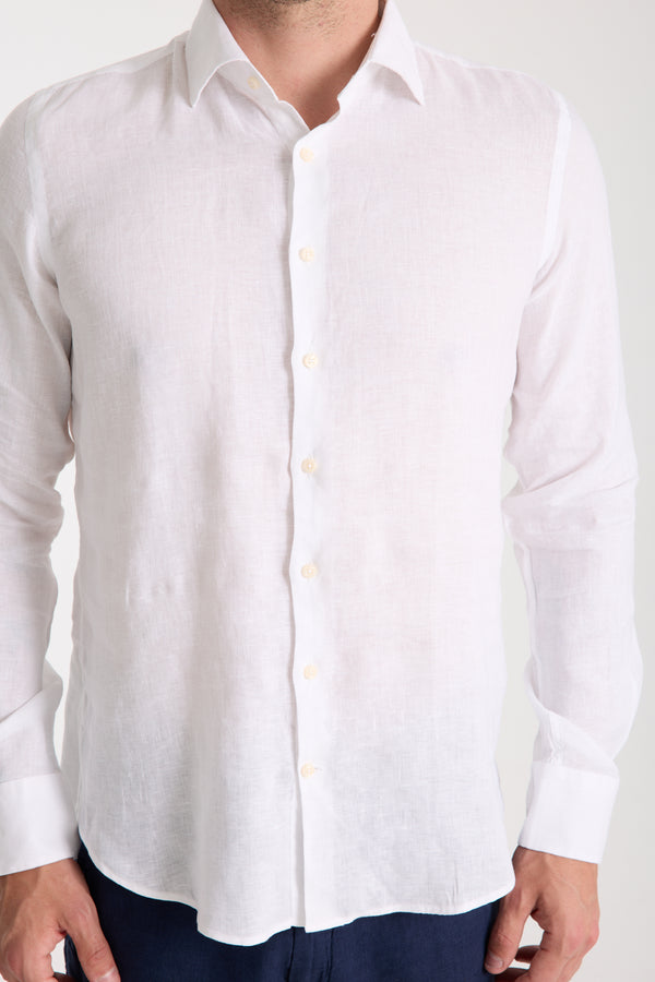 Camisa Hombre Firenze Essential Lino Blanco