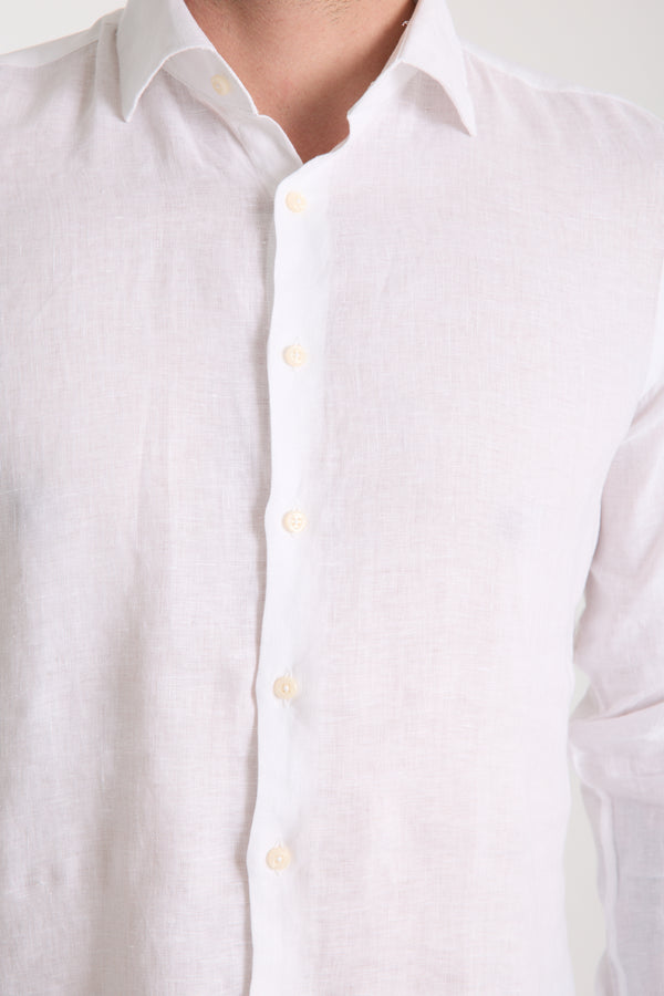 Camisa Hombre Firenze Essential Lino Blanco