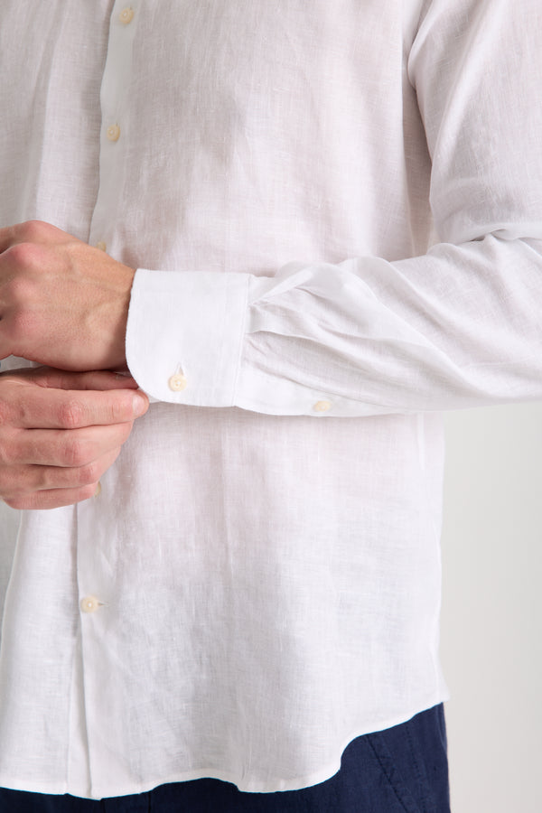 Camisa Hombre Firenze Essential Lino Blanco