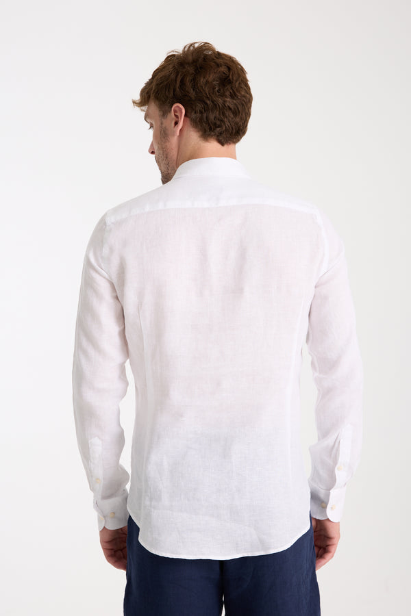 Camisa Hombre Firenze Essential Lino Blanco