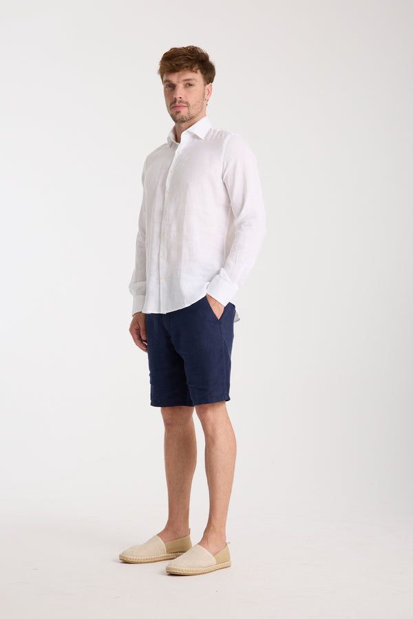 Camisa Hombre Firenze Essential Lino Blanco