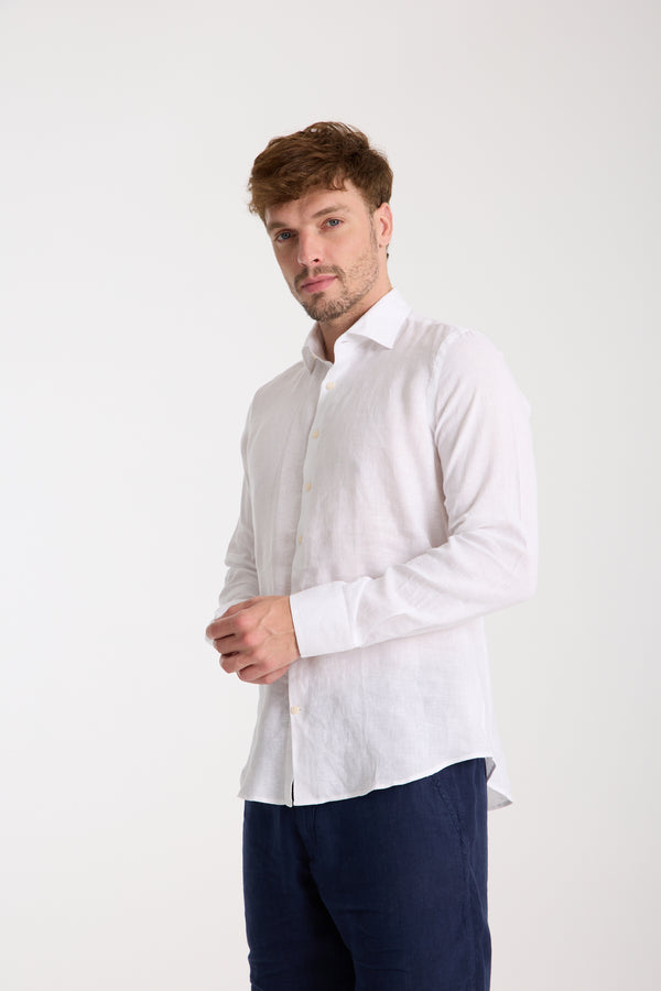 Camisa Hombre Firenze Essential Lino Blanco