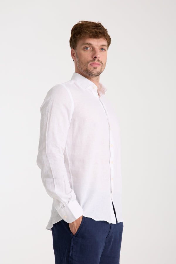 Camisa Hombre Firenze Essential Lino Blanco
