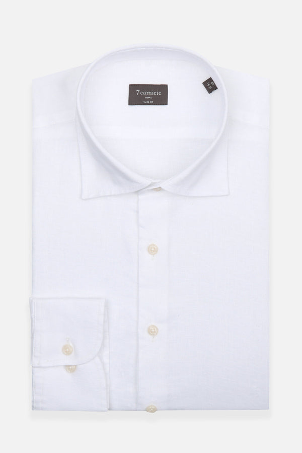 Firenze Essential Herren Hemd Leinen Weiss