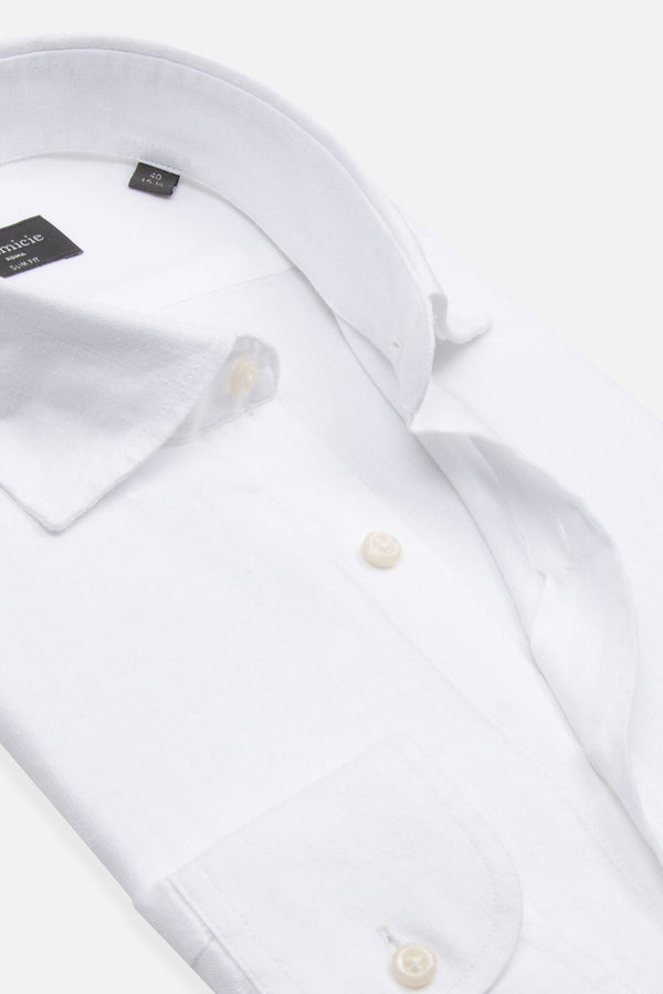 Firenze Essential Herren Hemd Leinen Weiss