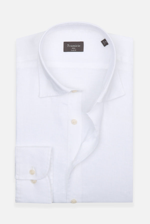 Firenze Essential Herren Hemd Leinen Weiss