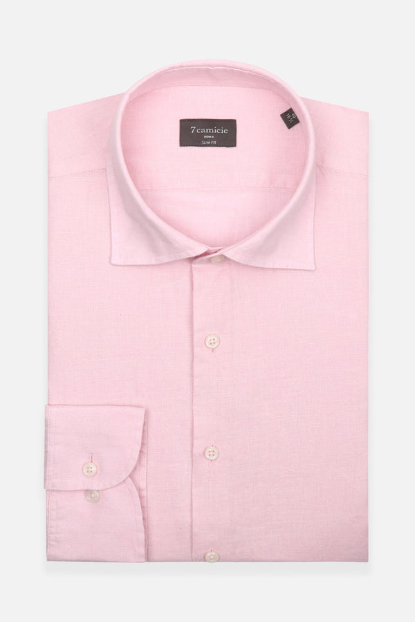 Firenze Essential Herren Hemd Leinen Rosa