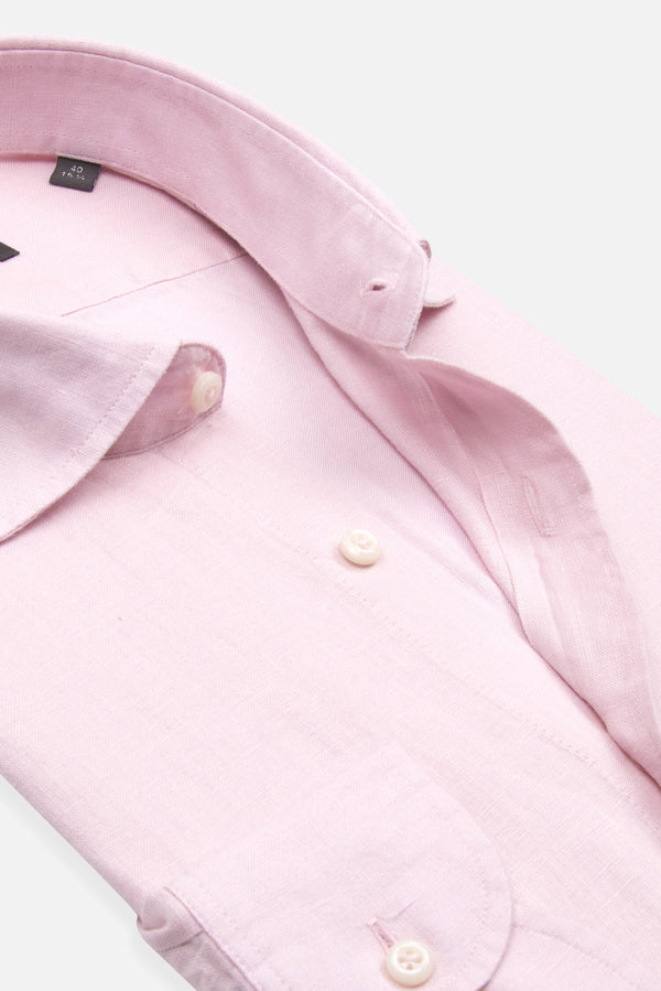 Firenze Essential Herren Hemd Leinen Rosa