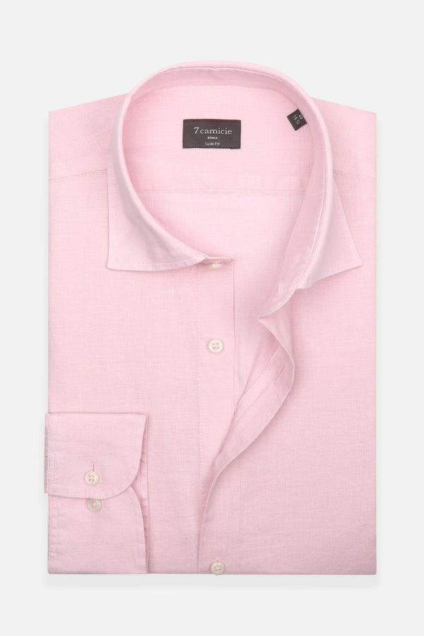 Firenze Essential Herren Hemd Leinen Rosa