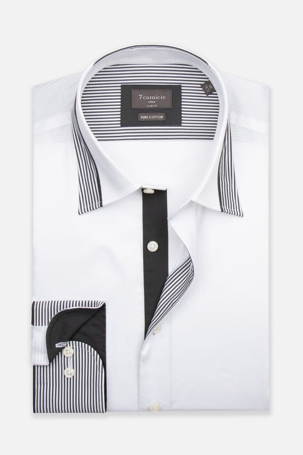 Camicia Uomo Sport Satin Bianco