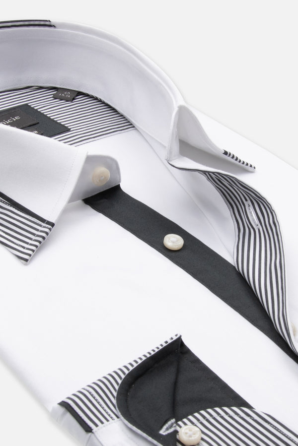 Camicia Uomo Sport Satin Bianco