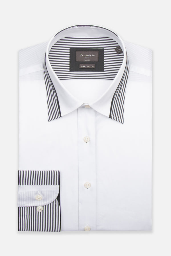 Camicia Uomo Sport Satin Bianco
