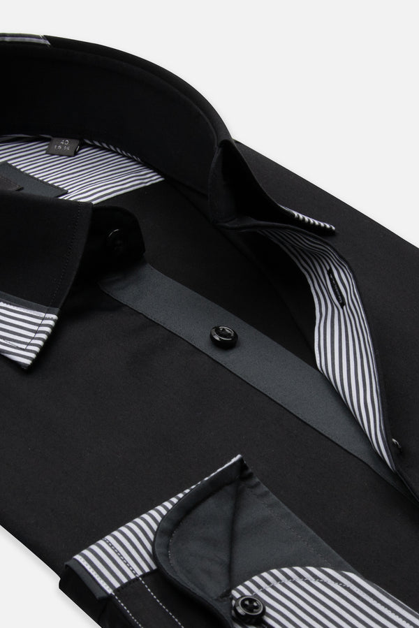 Camicia Uomo Sport Satin Nero