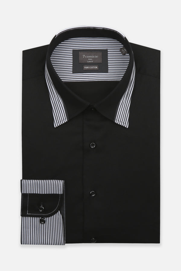 Camicia Uomo Sport Satin Nero
