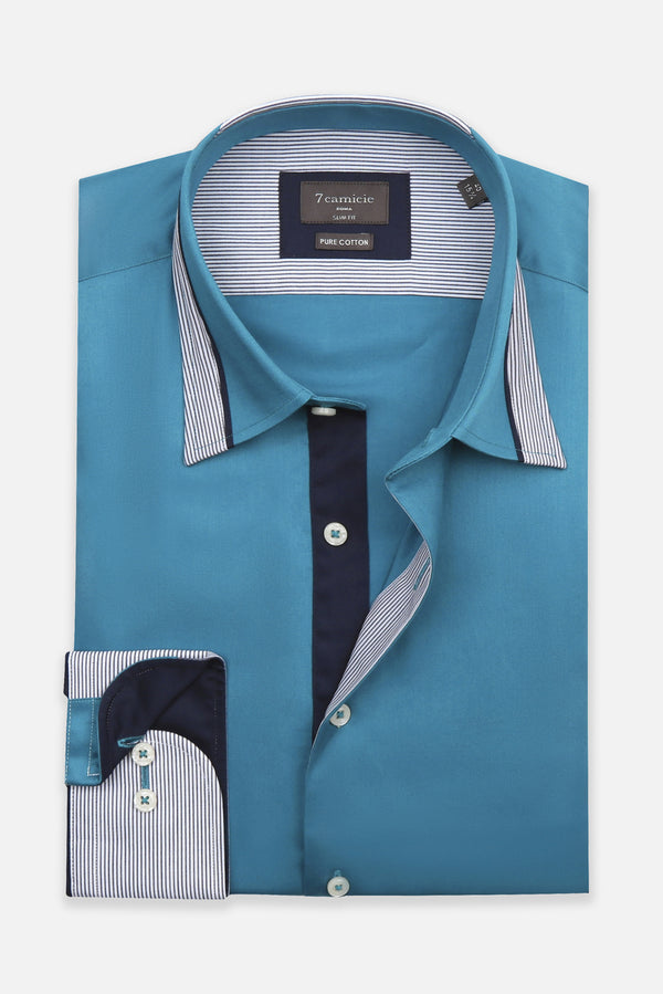 Sport Herren Hemd Satin Grun