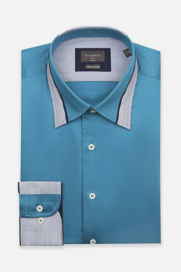 Sport Herren Hemd Satin Grun