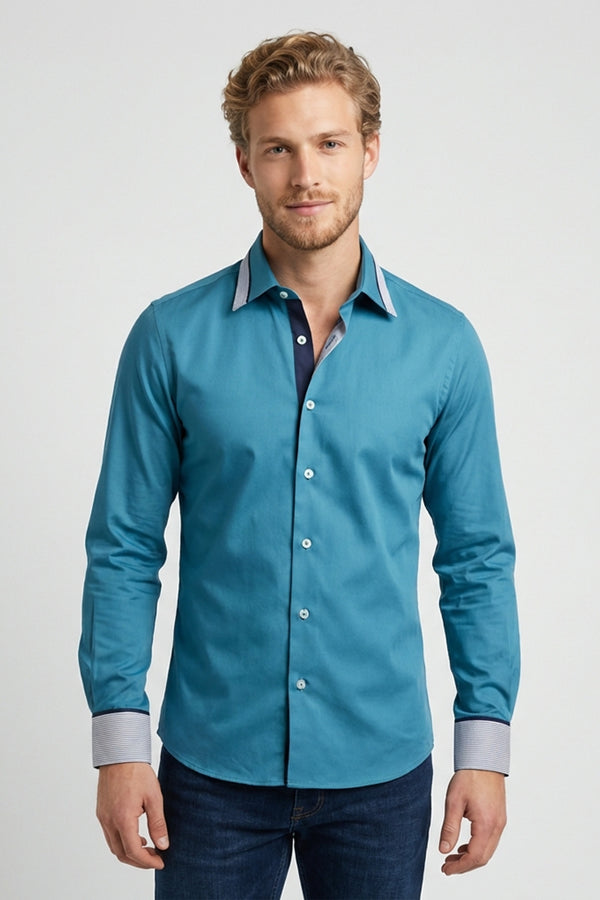 Chemise Homme Sport Satin Vert