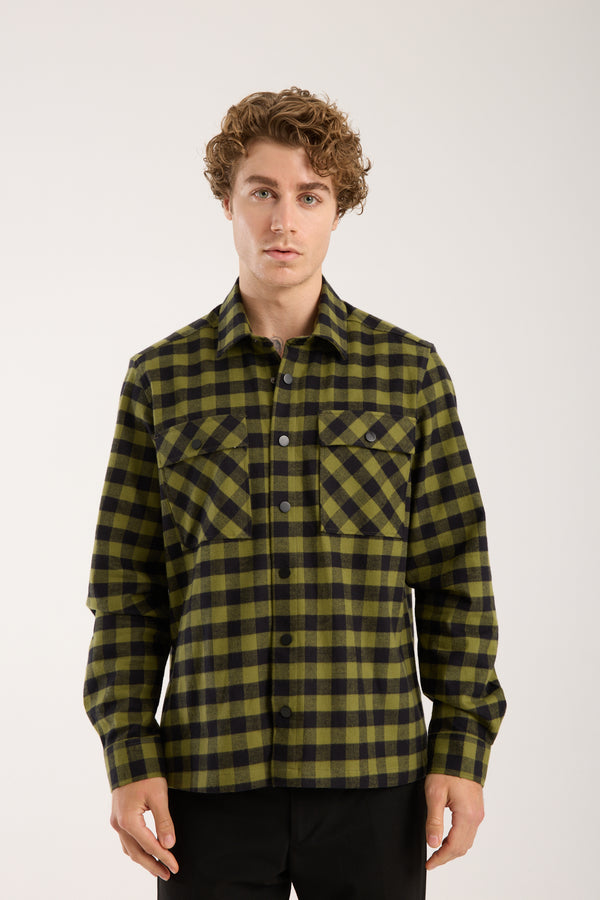 Chemise Homme Sport Flanelle Noir Vert