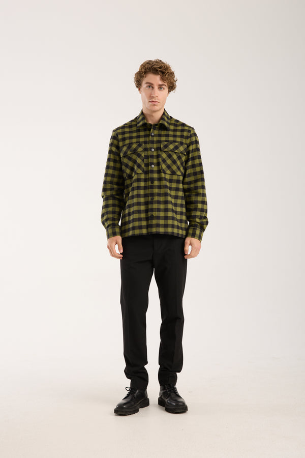 Chemise Homme Sport Flanelle Noir Vert