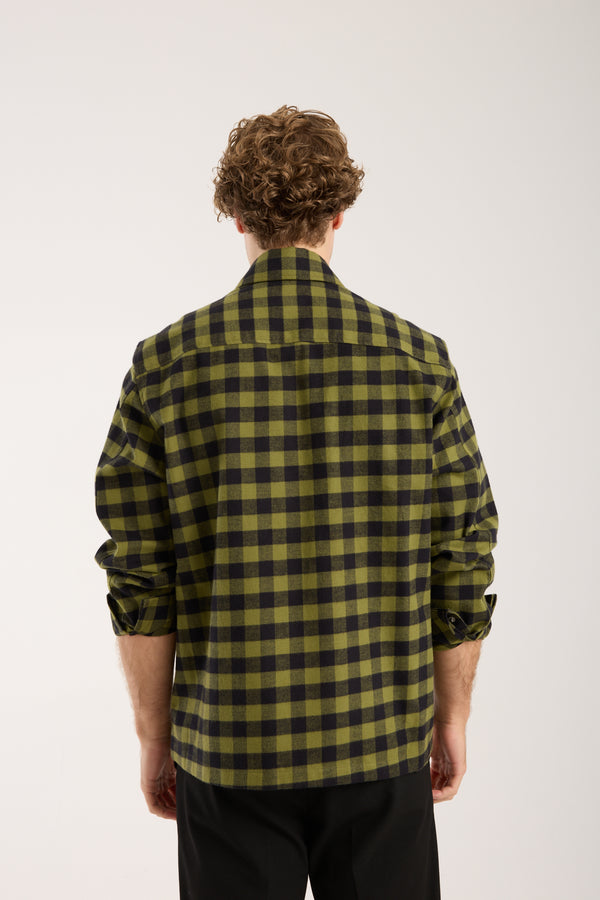 Chemise Homme Sport Flanelle Noir Vert