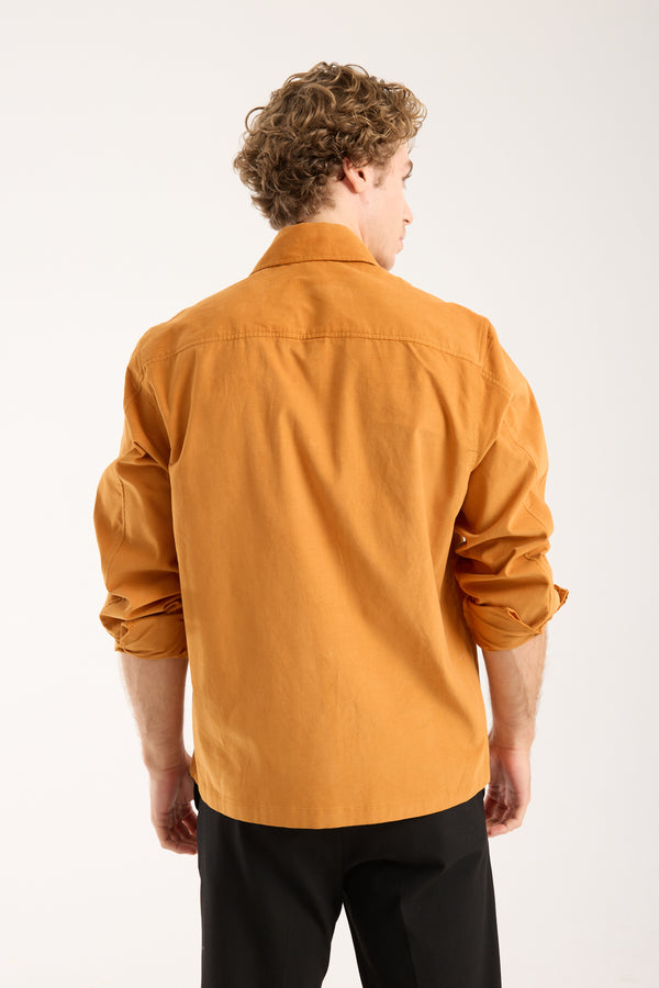 Chemise Homme Sport Velours Jaune