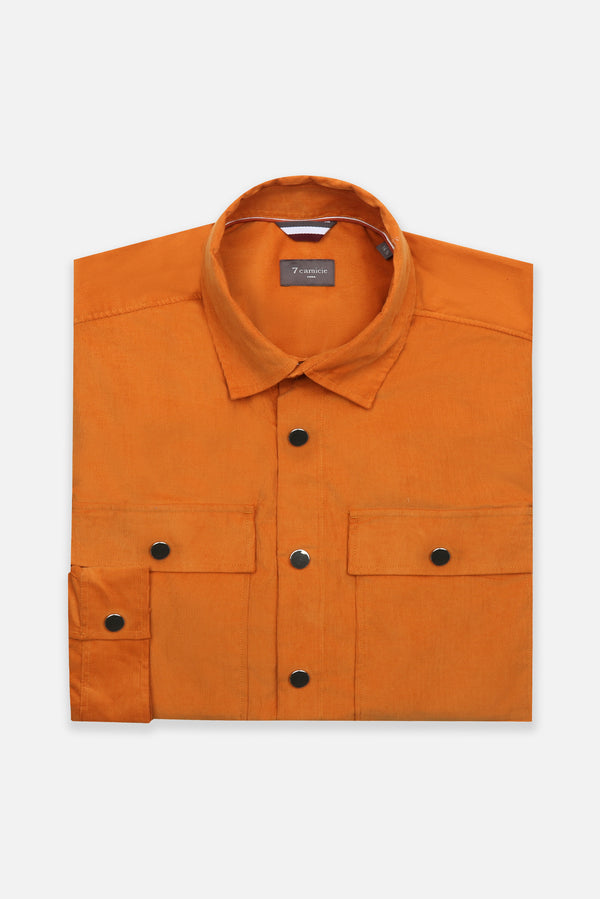 Chemise Homme Sport Velours Jaune