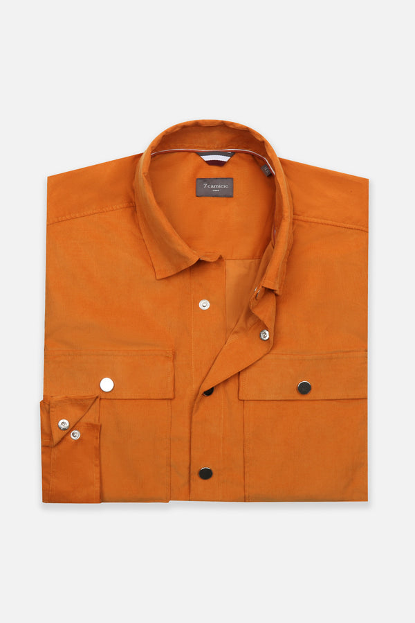 Chemise Homme Sport Velours Jaune