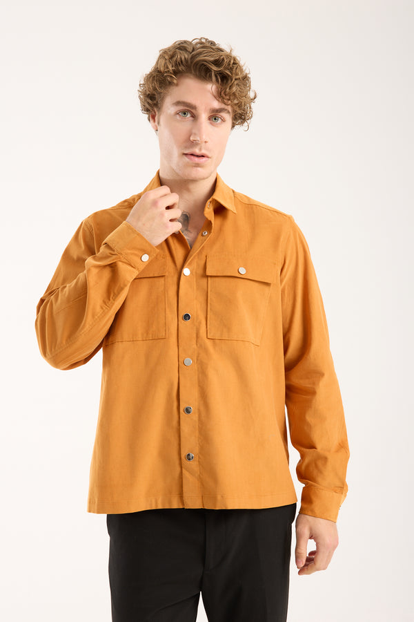 Chemise Homme Sport Velours Jaune