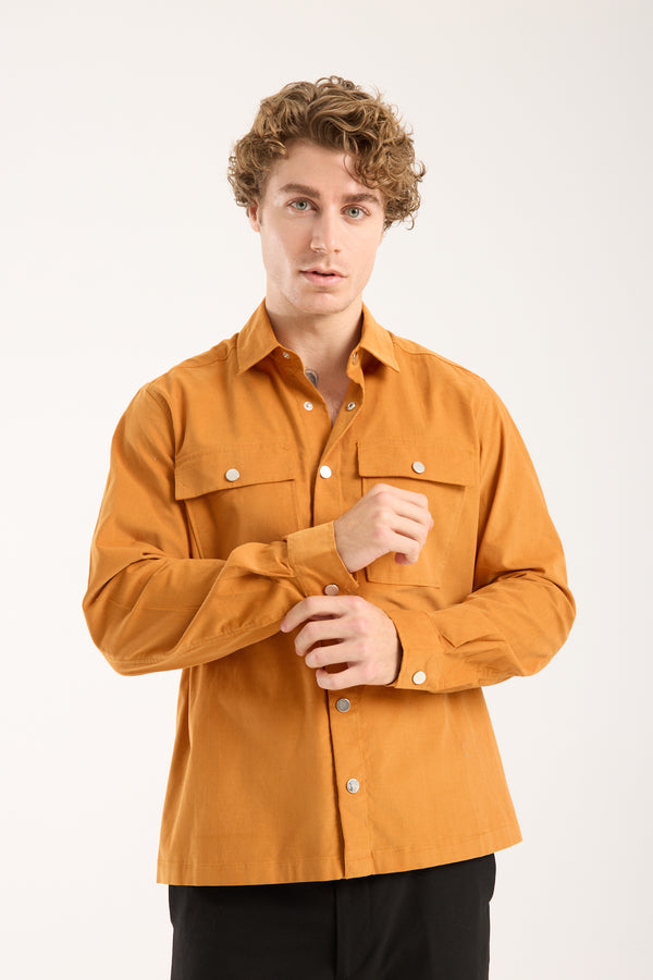 Chemise Homme Sport Velours Jaune