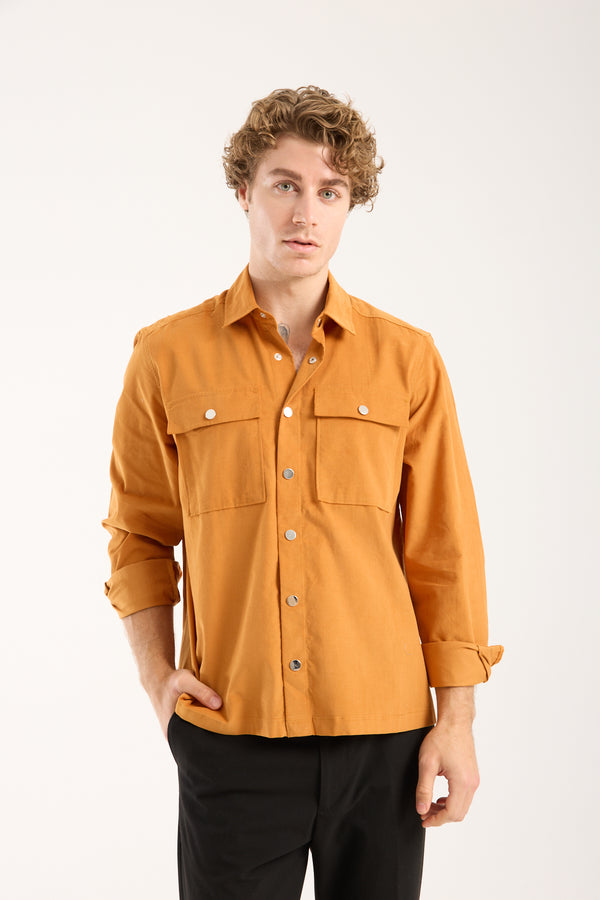 Chemise Homme Sport Velours Jaune