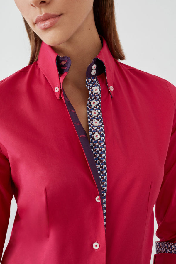 Camicia Donna Silvia Iconic Popelin Stretch Rosa