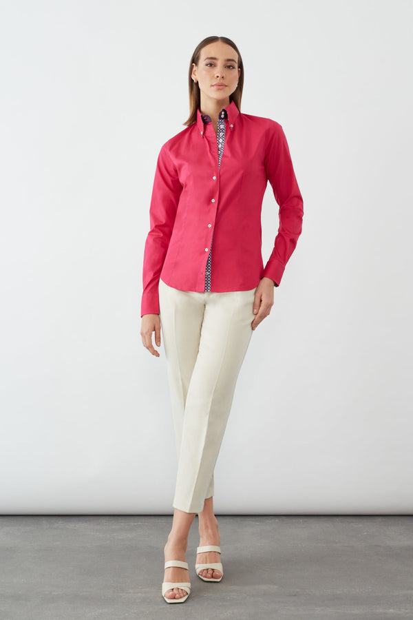 Camicia Donna Silvia Iconic Popelin Stretch Rosa