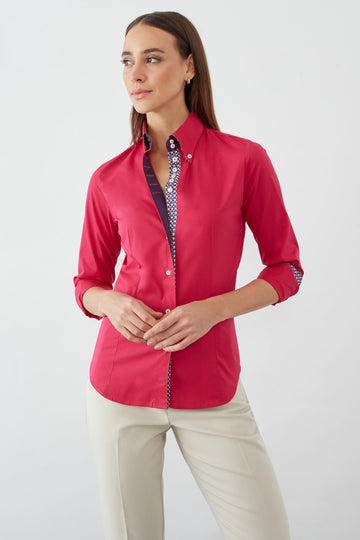 Silvia Iconic Poplin Stretch Women’s Shirt Pink