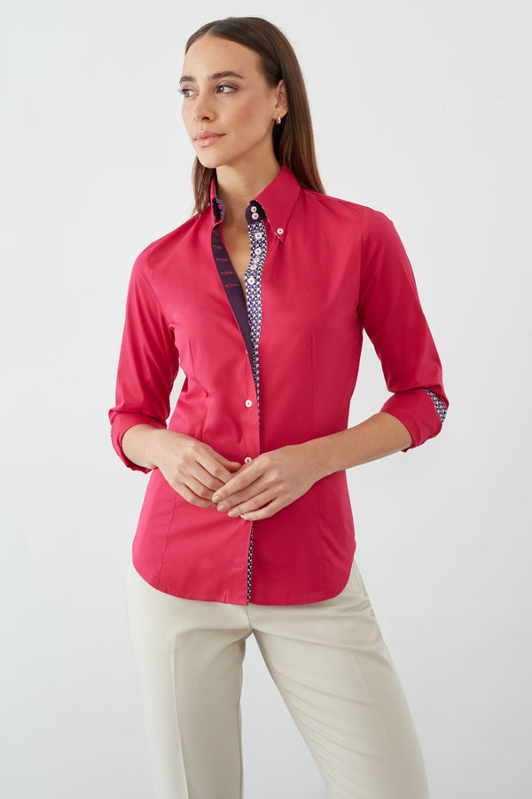 Camicia Donna Silvia Iconic Popelin Stretch Rosa