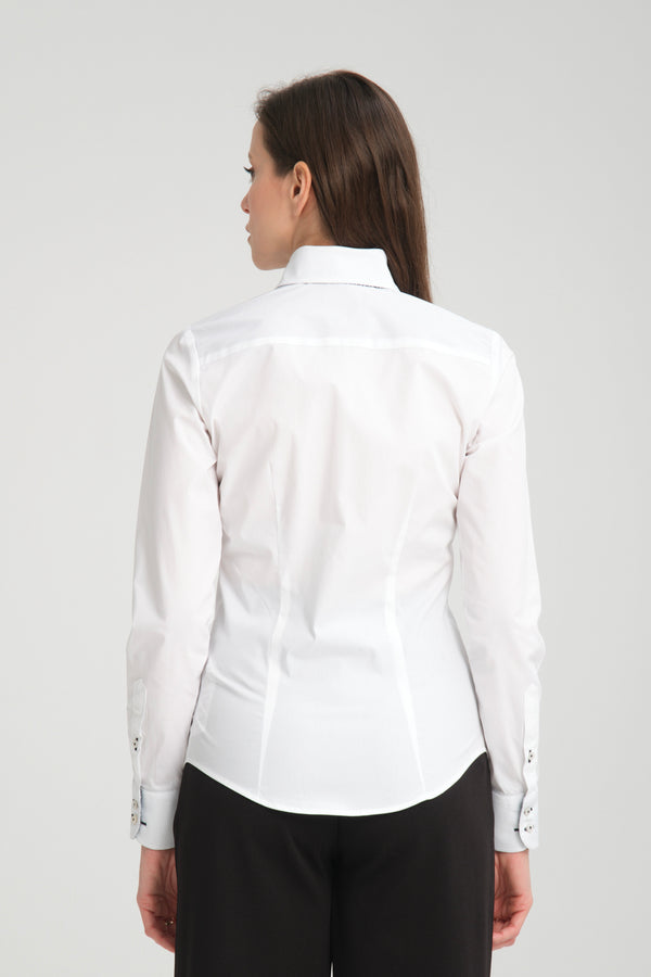 Silvia Iconic Poplin Stretch Women Shirt White