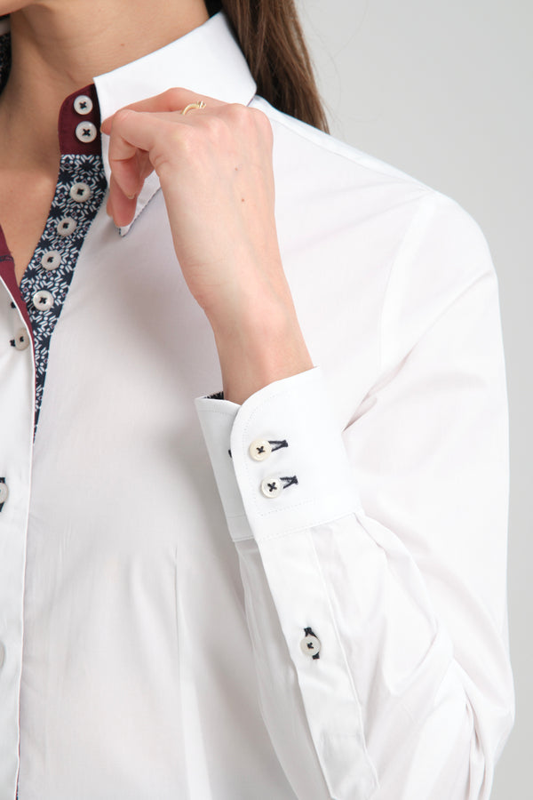 Camicia Donna Silvia Iconic Popelin Stretch Bianco