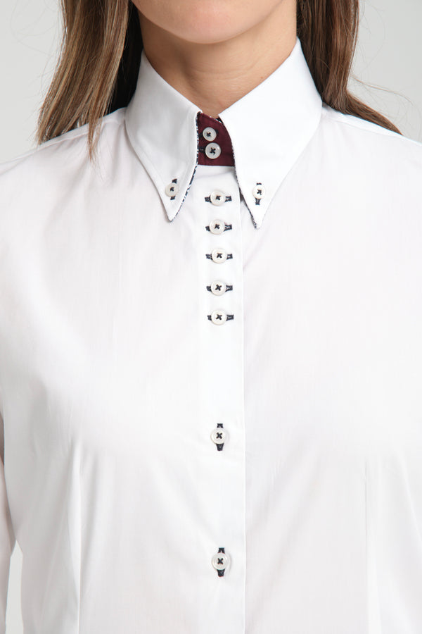 Camicia Donna Silvia Iconic Popelin Stretch Bianco