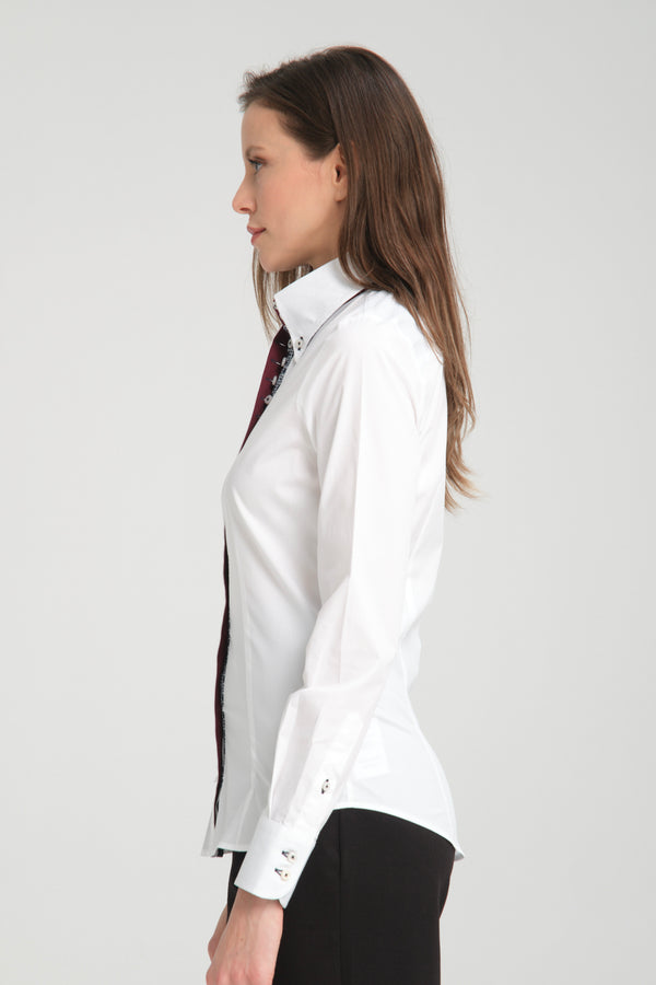 Camicia Donna Silvia Iconic Popelin Stretch Bianco