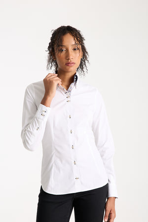 Silvia Iconic Poplin Stretch Women Shirt White