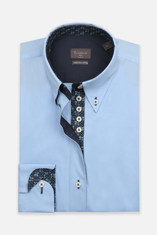 Camicia Donna Silvia Iconic Popelin Stretch Celeste