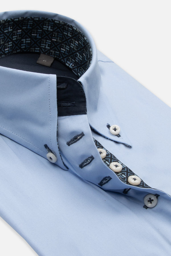 Camicia Donna Silvia Iconic Popelin Stretch Celeste