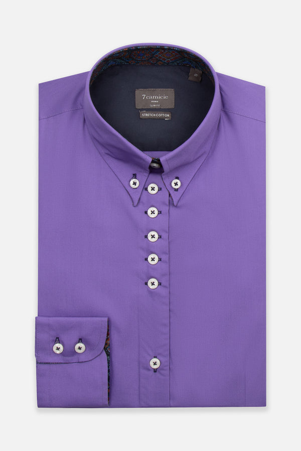 Silvia Iconic Damen Hemd Poplin Stretch Violett