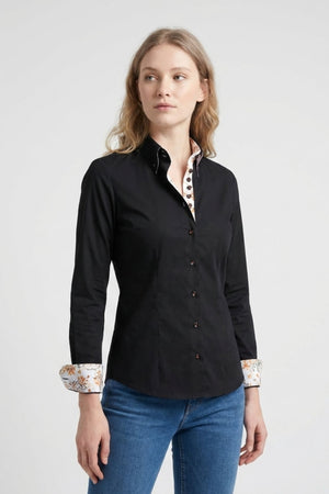 Emma Poplin Stretch Women’s Shirt Black