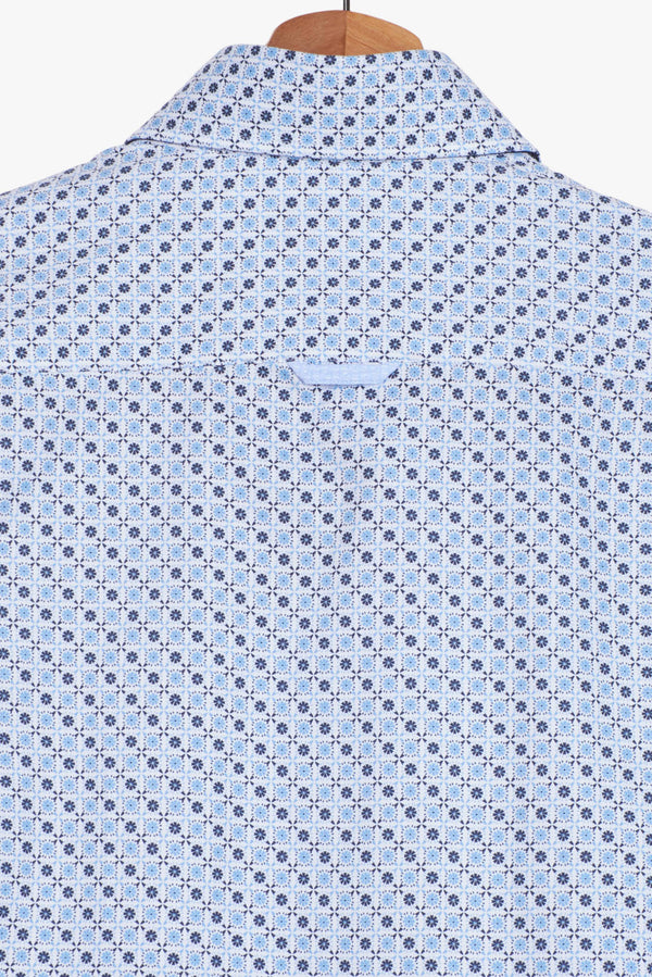 Roma Iconic Poplin Man Shirt White Light Blue