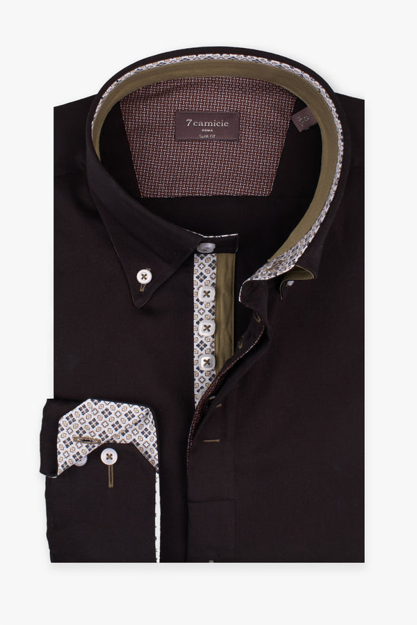 Chemise Homme Roma Iconic Satin Noir