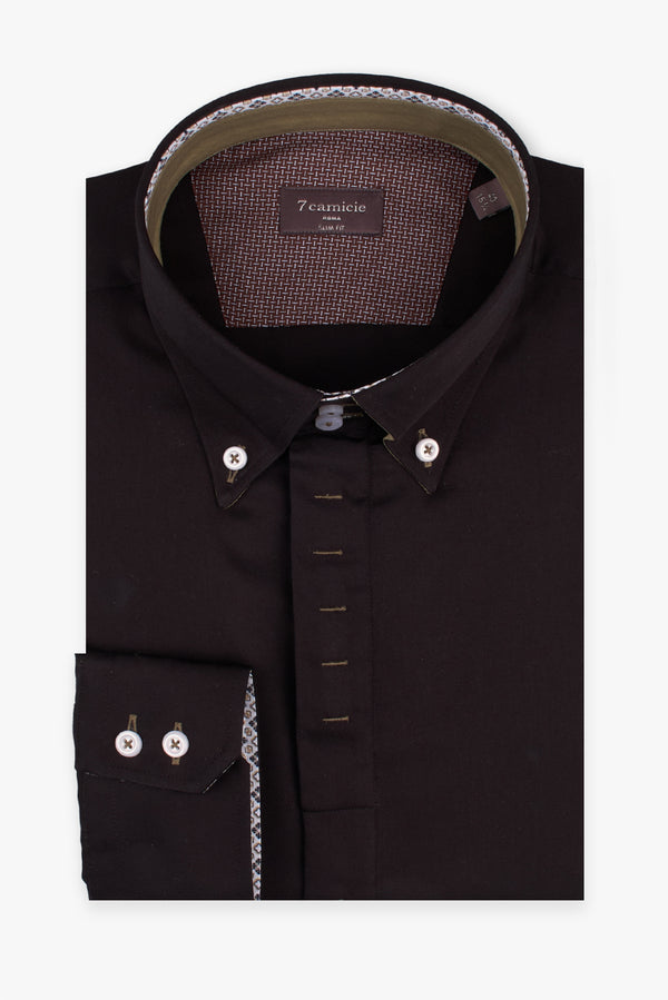 Camisa Hombre Roma Iconic Satin Negro